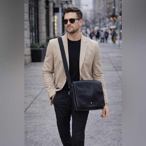 Lamborghini Other - Lamborghini Sleek Black Messenger Bag